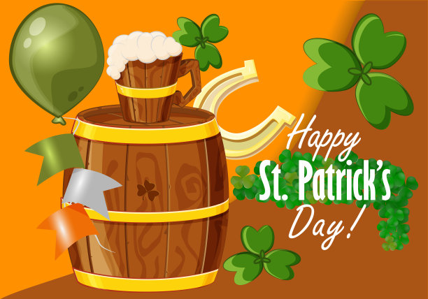 圣帕特里克庆典最受欢迎的啤酒桶图片下载