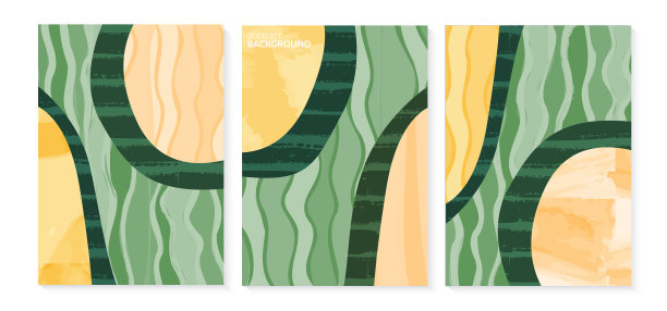 绿色抽象稻田顶部视图与纹理矢量背景。自然图案，生态插画，乡村海报设计。集农业景观，集简约生态海报图片下载