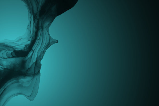 水彩背景与抽象的绿松石墨波。图片下载