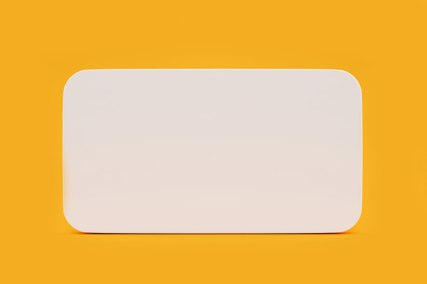 黄色背景上空白的白色语音气泡图片下载