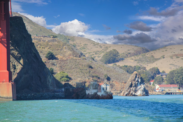 美国加州旧金山金门大桥附近的美丽山景。图片下载