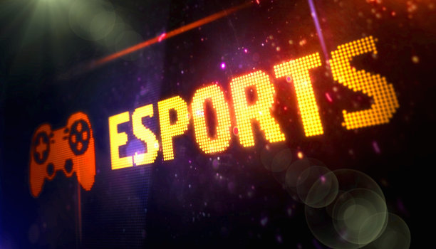 电子竞技符号在数字显示器上闪烁图片下载