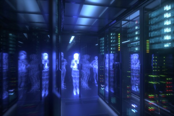 人工智能正在与房间网络服务器房间里的人交流图片下载