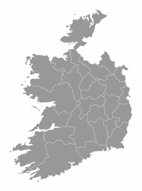 爱尔兰行政地图图片下载