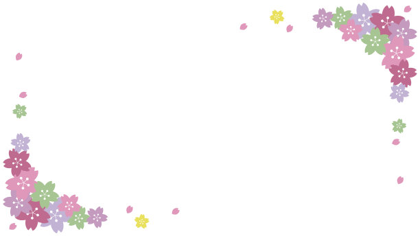 这是一个彩色粉彩樱花框架插图。图片下载