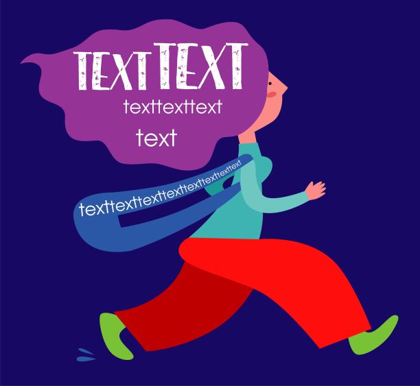 一个女人跑步的剪影。广告设计元素。文本图片下载