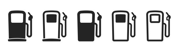 加油站标志。燃料矢量图标集。矢量图图片下载