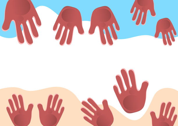 抽象的背景，孩子的手掌。向量图片下载