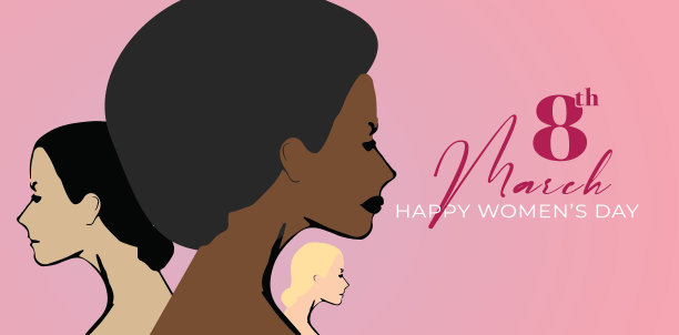 三位来自不同民族和文化的女性的妇女节快乐卡片图片下载