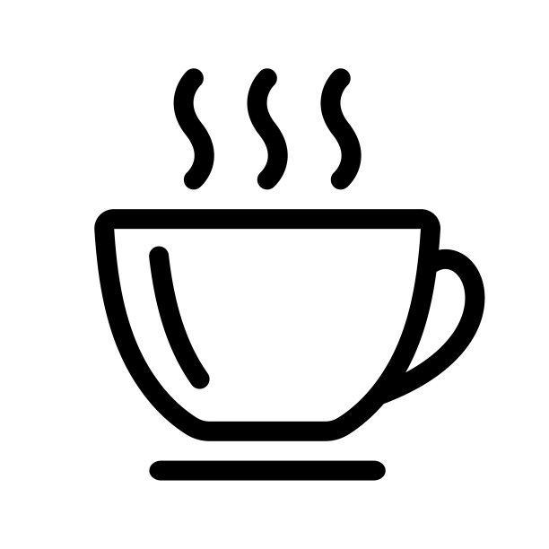 带有热气腾腾的饮料图标的杯子。图片下载