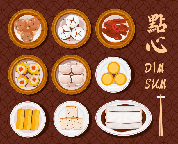 点心插图的俯视图图片下载