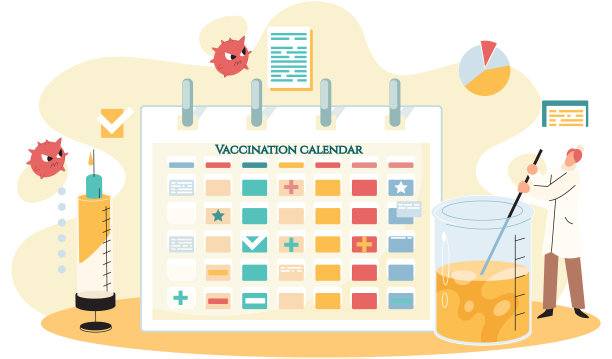 防病毒疫苗。科学家进行科学研究，实验室助理与试管场景设置图片下载