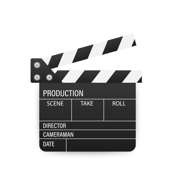 电影拍手孤立在白色上。黑色打开隔板。视频图标。电影制作行业。摄影和电影制作设备。拍片设计元素。矢量图图片下载