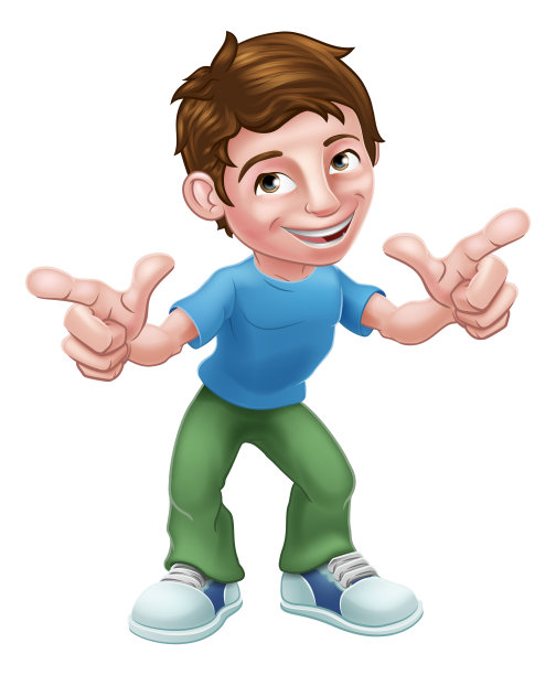 男孩小孩卡通小孩人物指向图片下载