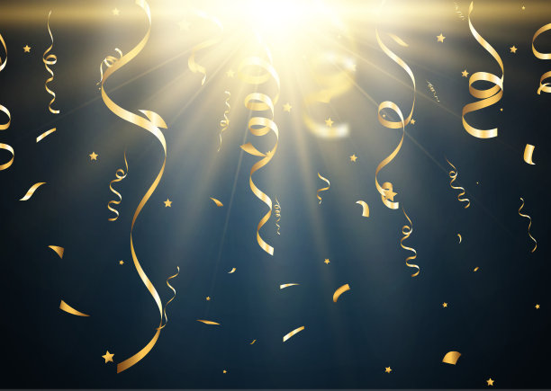 透明背景上飘落的五彩纸屑的矢量插图。图片下载