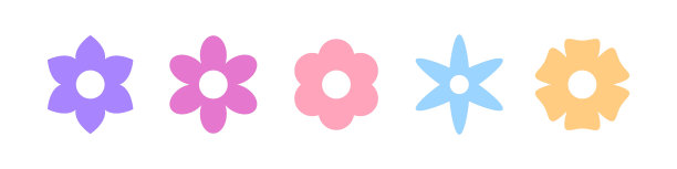 一套简单的花图标插图图片下载