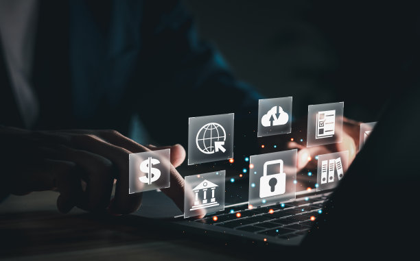 Cyber ​​security concept. Security of financial network information. Network connected devices and personal data security.图片下载