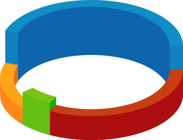 环形图彩色三维等距信息图图片下载