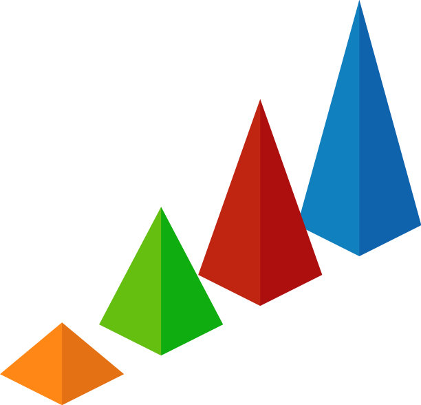 金字塔柱图图标等距色彩元素图片下载