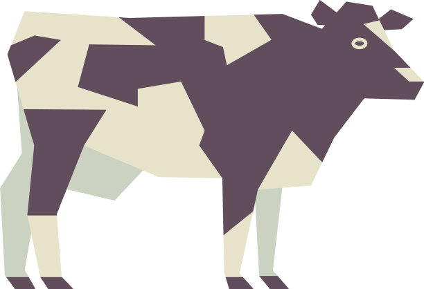 多边形牛图标农场动物牛符号图片下载
