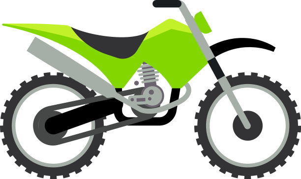 道路摩托车侧面视图卡通交通图标图片下载