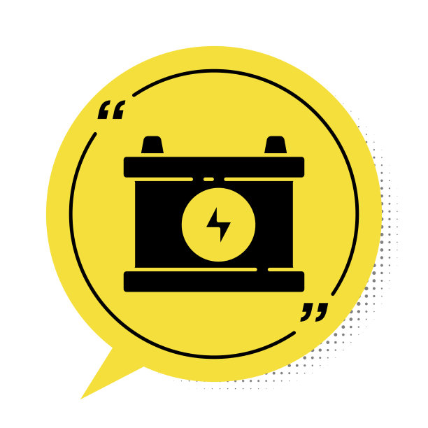 黑色汽车电池图标隔离在白色上图片下载