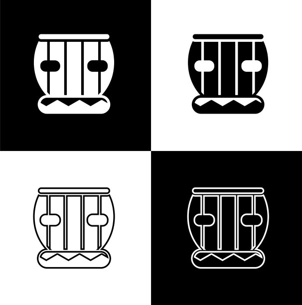 集印度乐器手鼓icon隔离图片下载