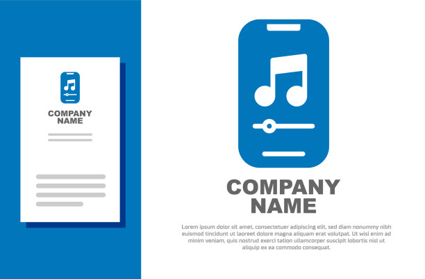 蓝色音乐播放器图标孤立在白色上图片下载