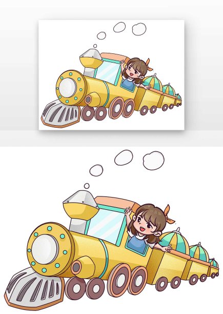 女孩乘坐小火车图片下载