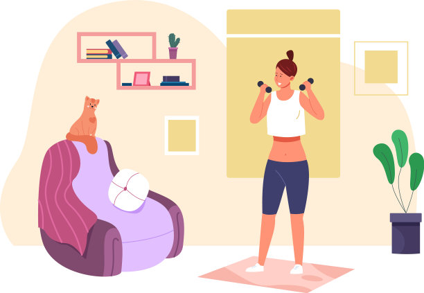 家庭运动概念微笑女人用图片下载