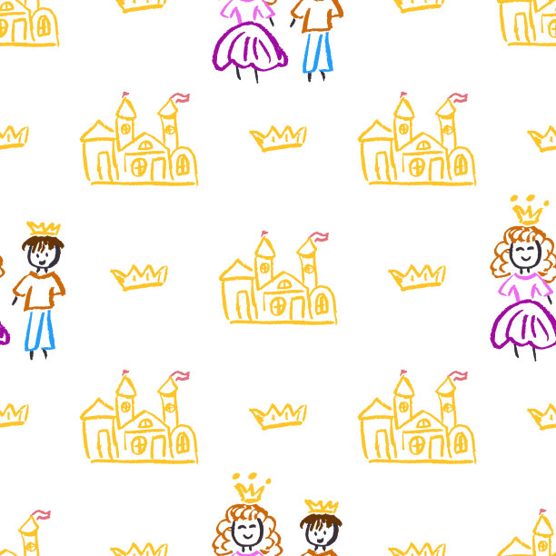 无缝模式。孩子们用蜡笔画画图片下载