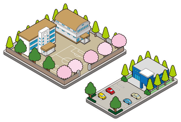 建筑物的三维插图。
城市的观点。图片下载