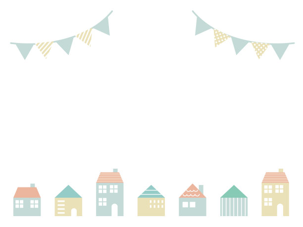 斯堪的纳维亚花环和城市景观框架。图片下载