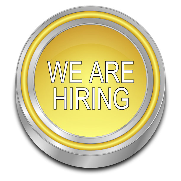 我们正在雇用按钮- 3D插图图片下载