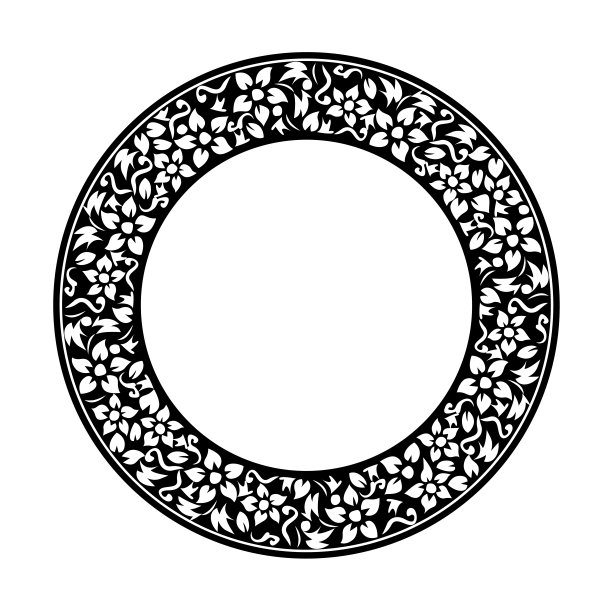 亚洲经典的东方画框装饰线条画古色古香的复古设计图片下载