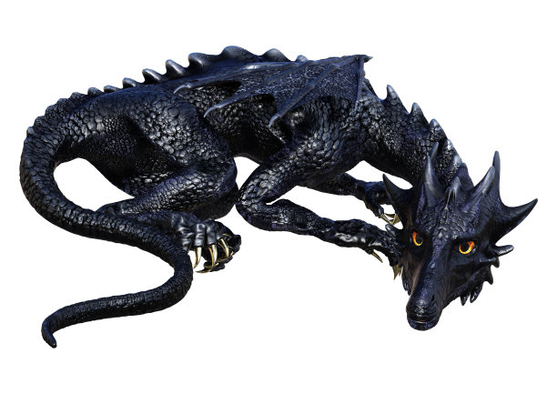 3D渲染童话故事龙白面图片下载