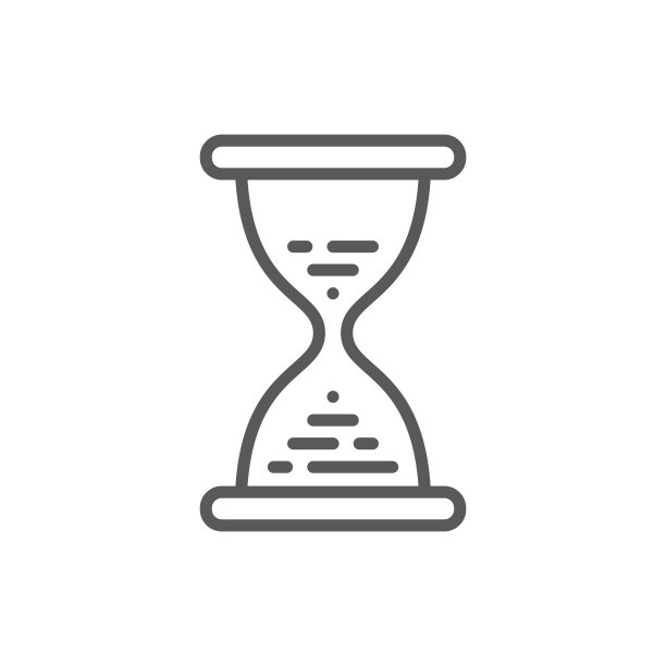 沙手表线图标。极简主义图标孤立的白色背景。沙表简单的轮廓。图片下载