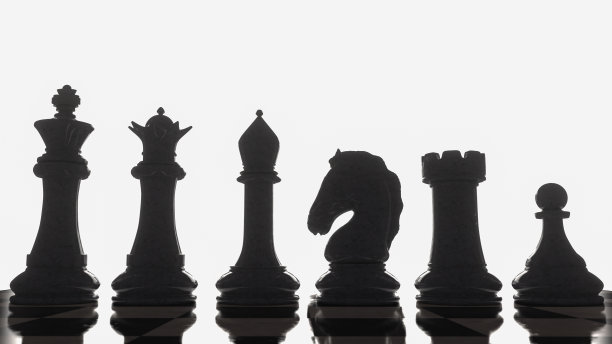 棋盘上的棋子3D渲染：低调的人物设定，商业概念图片下载