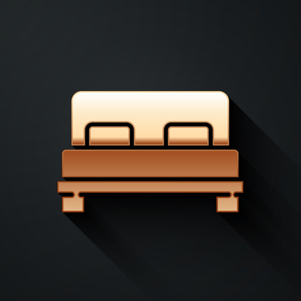 金色大床供两人或一人图示隔离图片下载