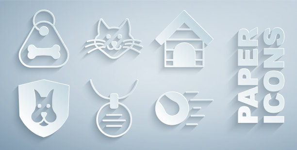 设置项圈与名牌狗屋动物健康图片下载