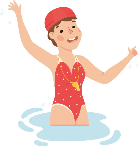 游泳池女教练戴着帽子图片下载