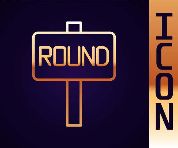 金线拳击环板图标隔离在黑色上图片下载