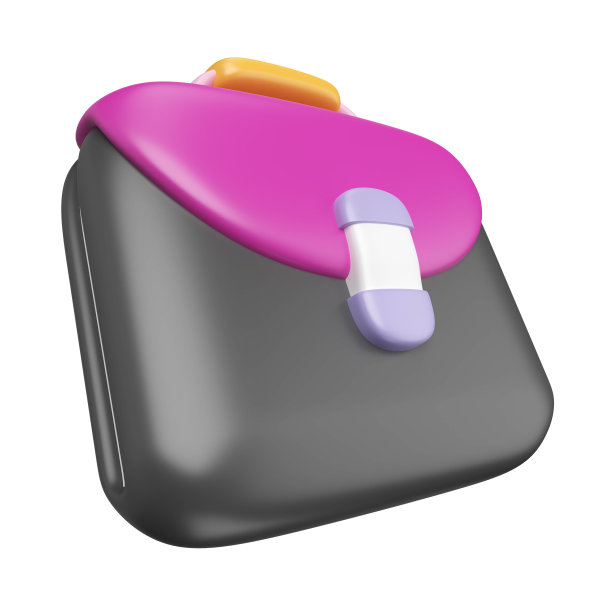 商务手提箱3D插图图标图片下载