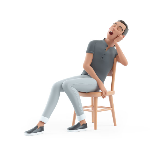 3d人物睡在椅子上图片下载