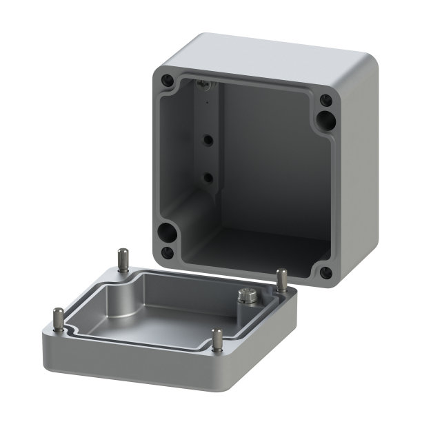 接线盒制造在铝三维渲染隔离在白色图片下载