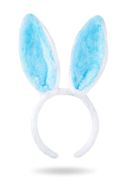 复活节兔子玩具耳朵在一个白色孤立的背景图片下载