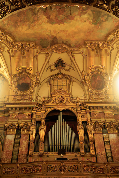 都灵的意大利巴洛克式教堂内部图片下载