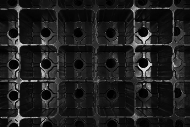 黑色苗木托盘的俯视图图片下载