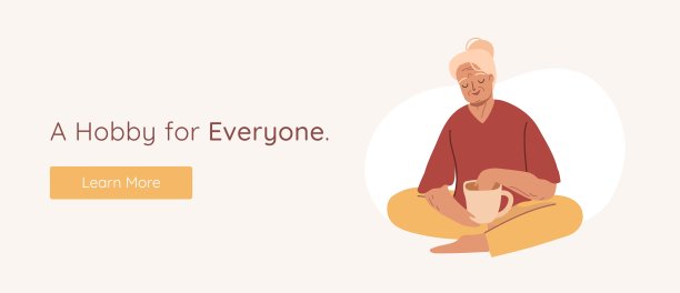 陶艺工坊网页横幅设计模板。包括老年人的爱好课程的概念。图片下载