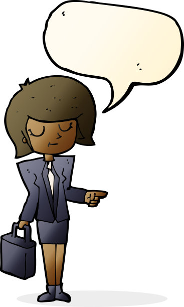 卡通女商人用言语指着泡泡图片下载